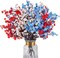 16-Bundle 4th of July Artificial Baby’s Breath Flowers – Red, White & Blue Silk Patriotic Flowers for Memorial Day, Independence Day Table Centerpieces & Home Decor